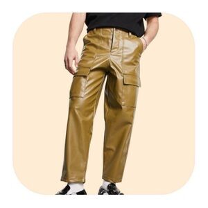 NWT Sister Jane men’s M faux leather khaki cargo pants